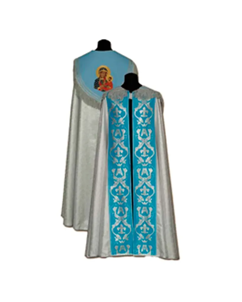 [1195] Capa pluvial azul Virgen Czestochowa