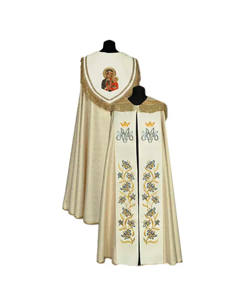 [1201] Capa pluvial dorada Virgen Czestochowa