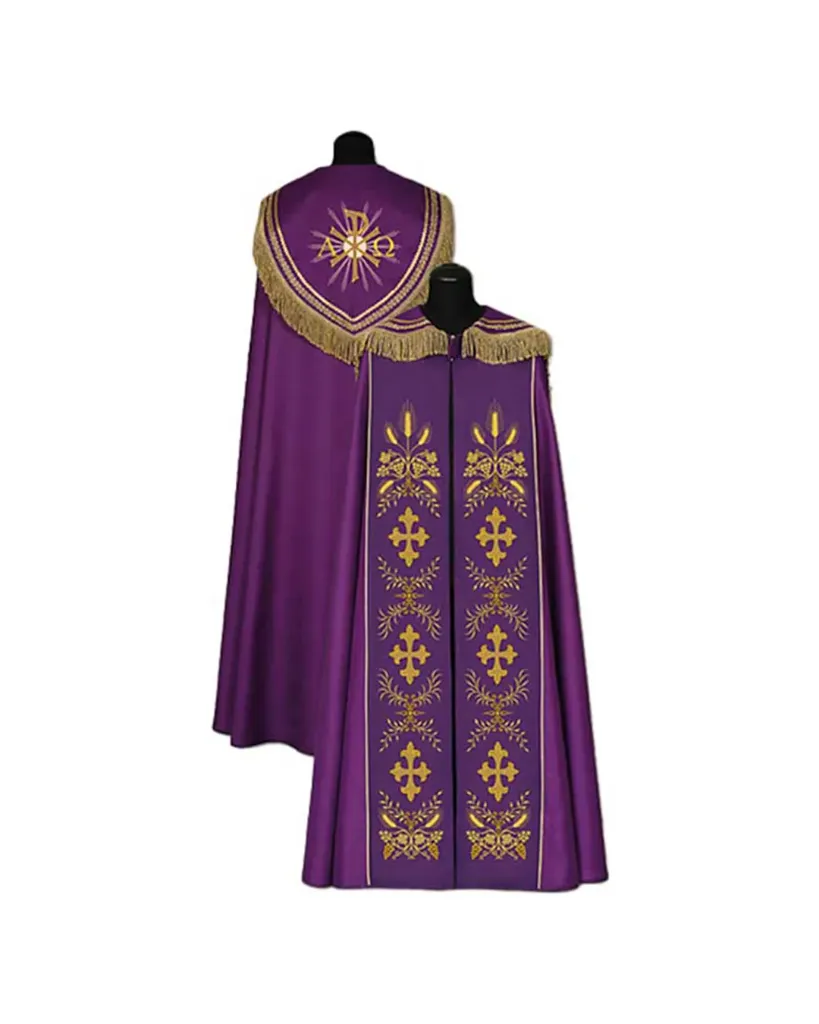 [1204] Capa pluvial morada alfa omega