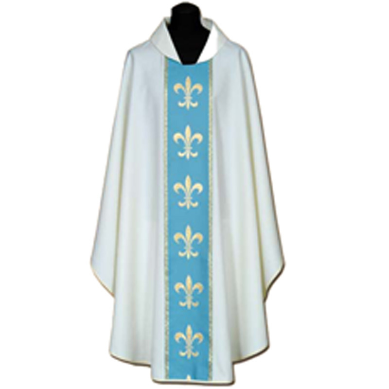 Casulla azul Mariana sencilla