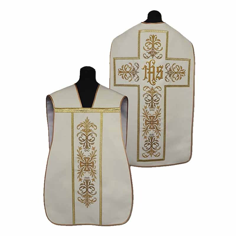 [1421] Casulla de guitarra blanca cruz JHS