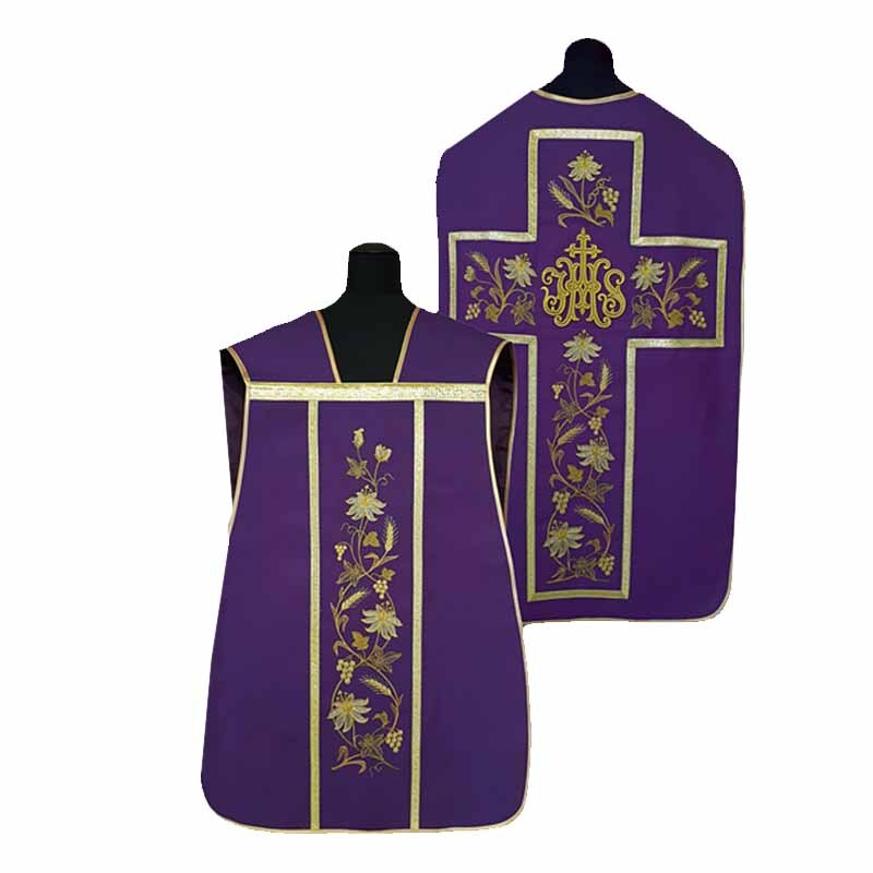Casulla de guitarra morada JHS flores espigas