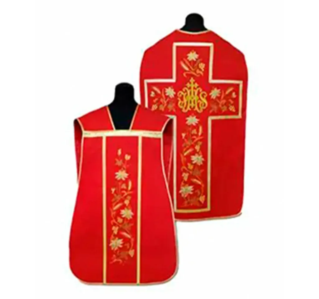 Casulla de guitarra roja JHS flores espigas