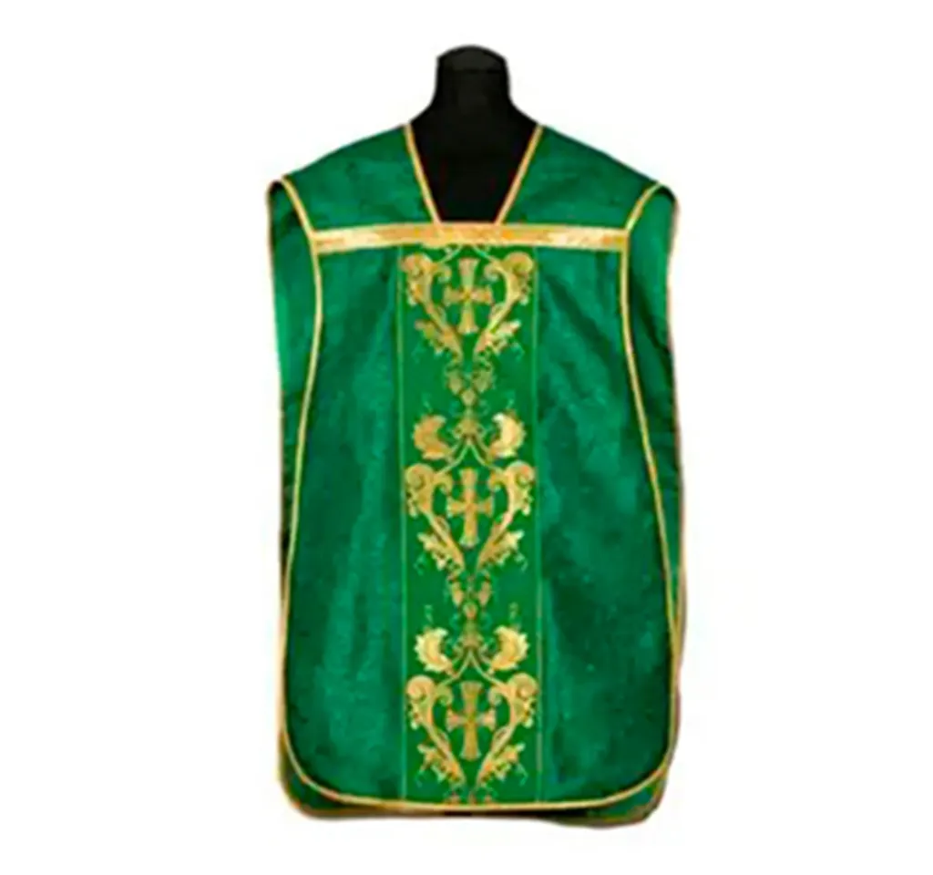 [1417] Casulla de guitarra verde cruces