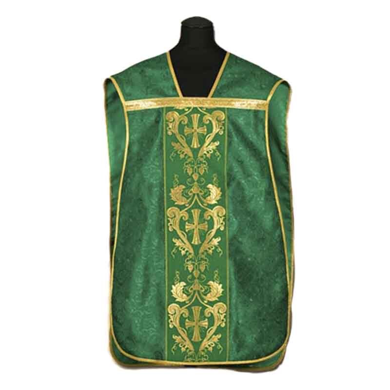 [1417] Casulla de guitarra verde cruces