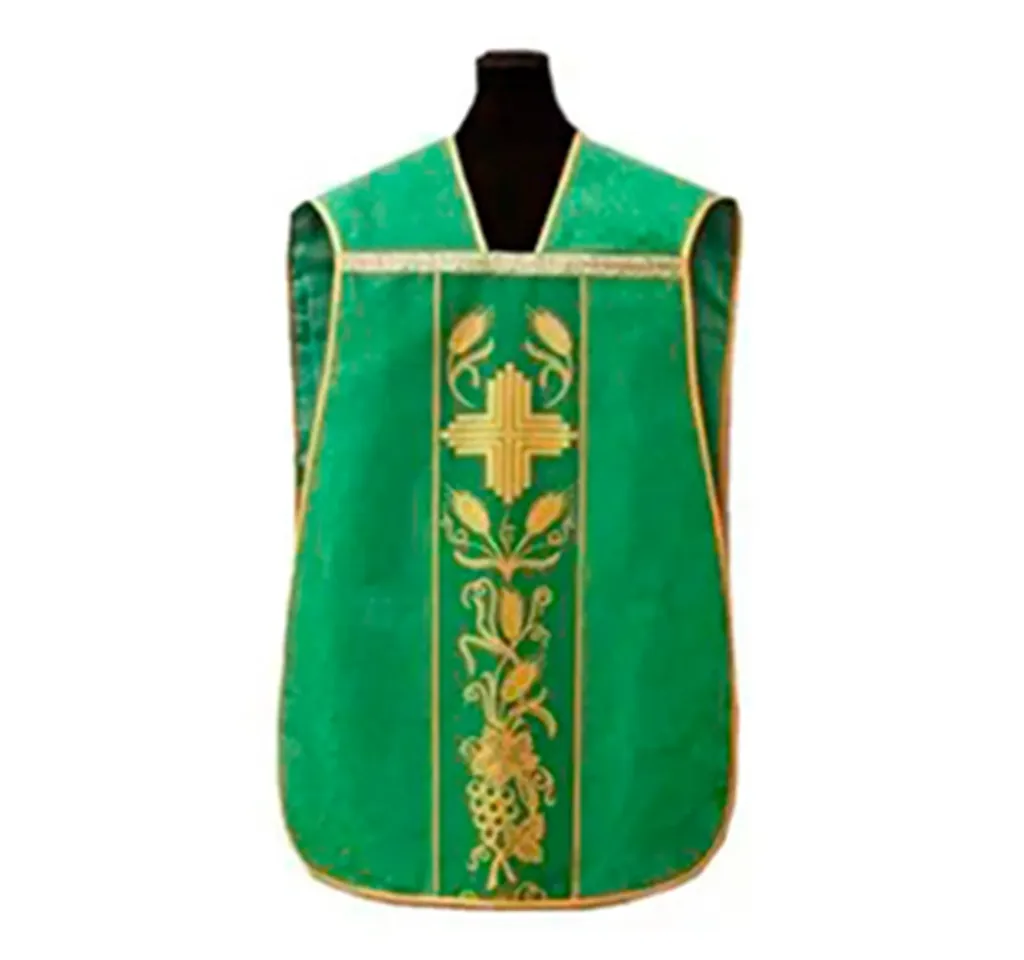 Casulla de guitarra verde cruz espigas uvas