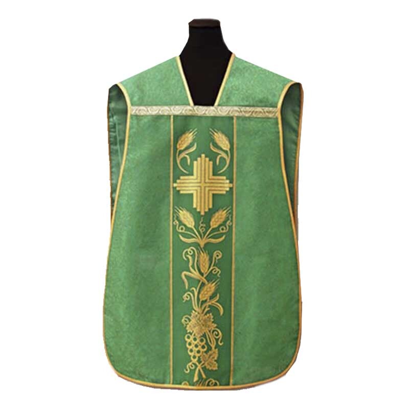 Casulla de guitarra verde cruz espigas uvas