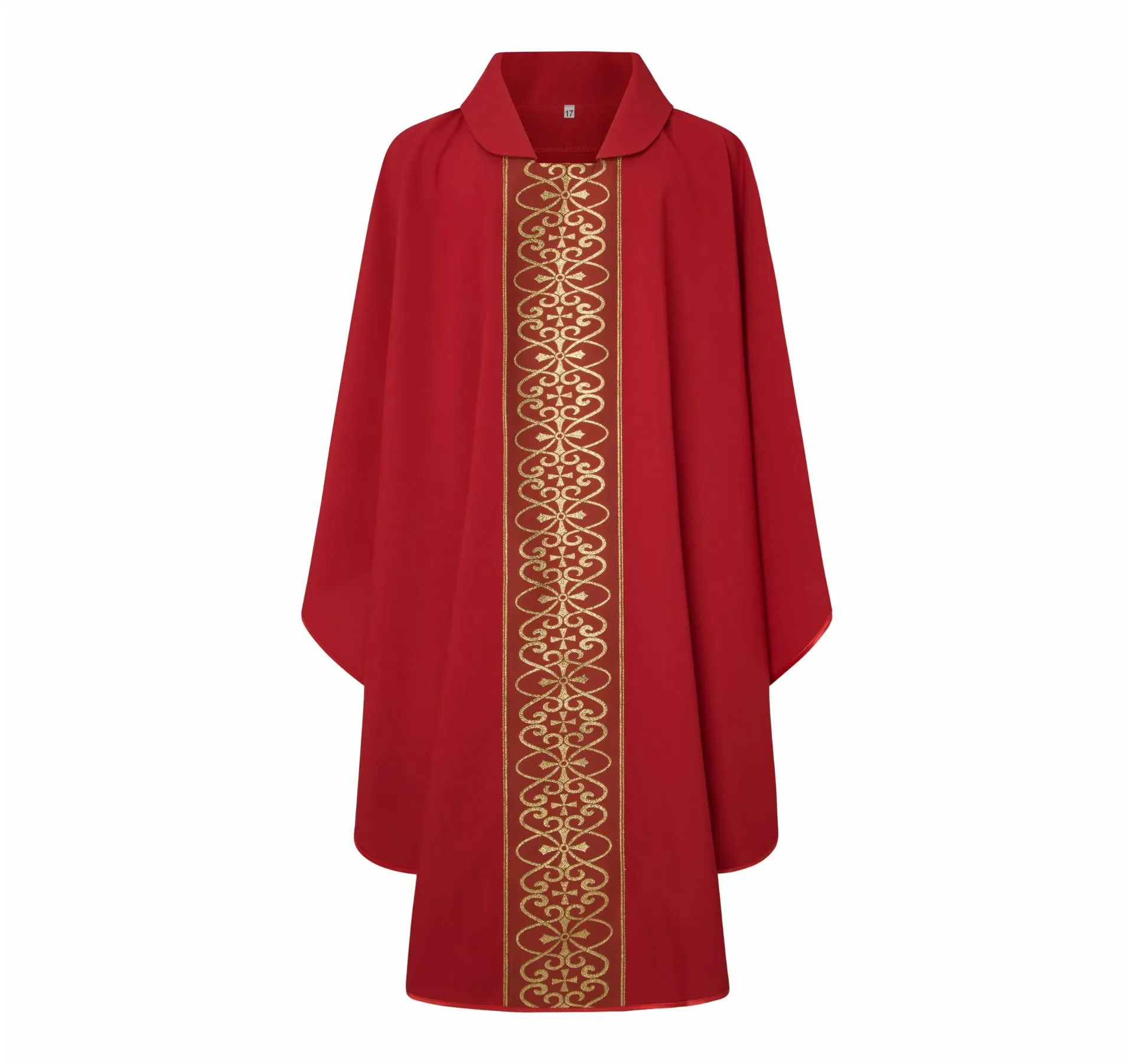 Casulla roja dibujo cruces