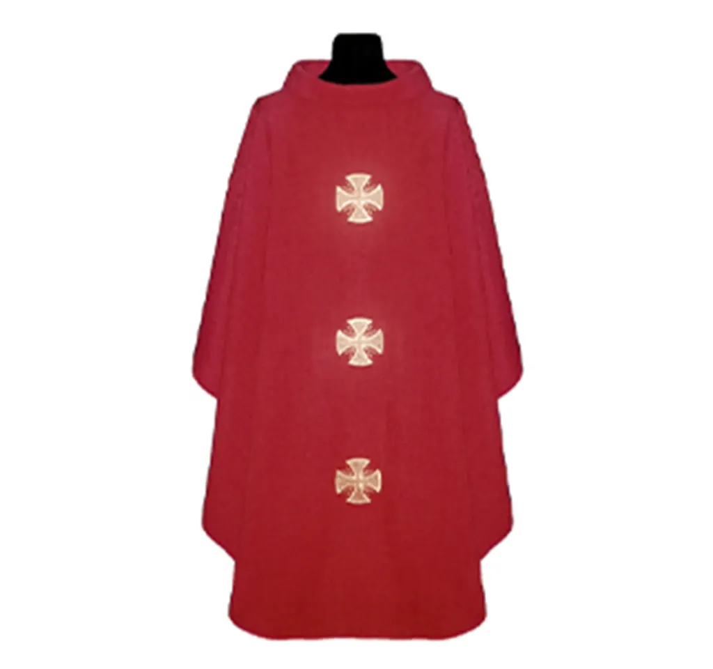 Casulla roja tres cruces