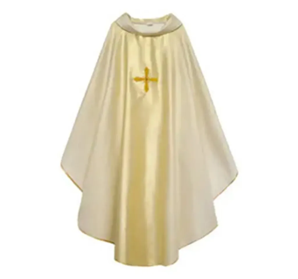 Casulla sacerdotal dorada cruz