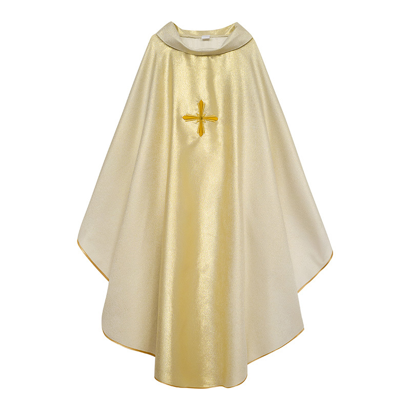Casulla sacerdotal dorada cruz