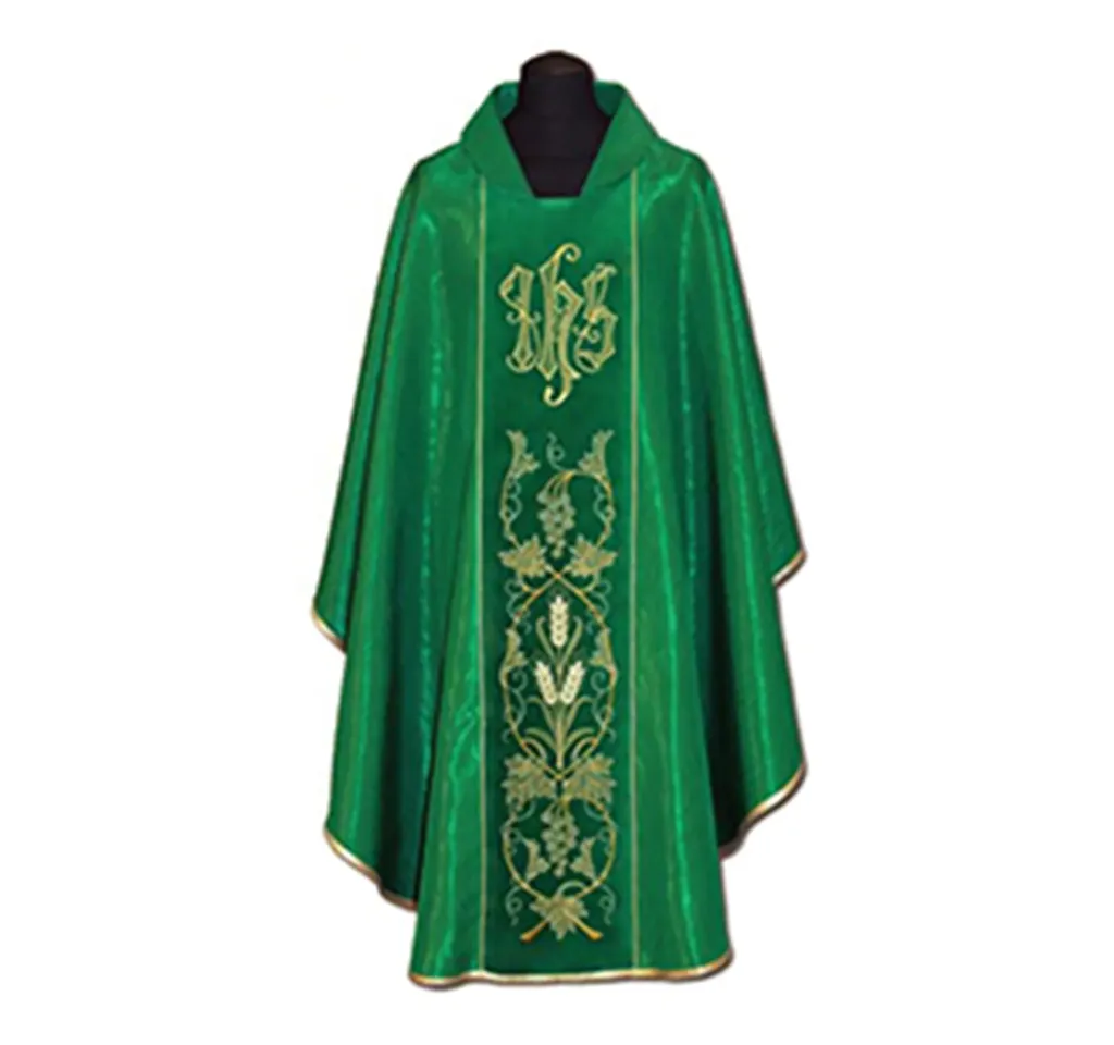 Casulla verde damasco JHS