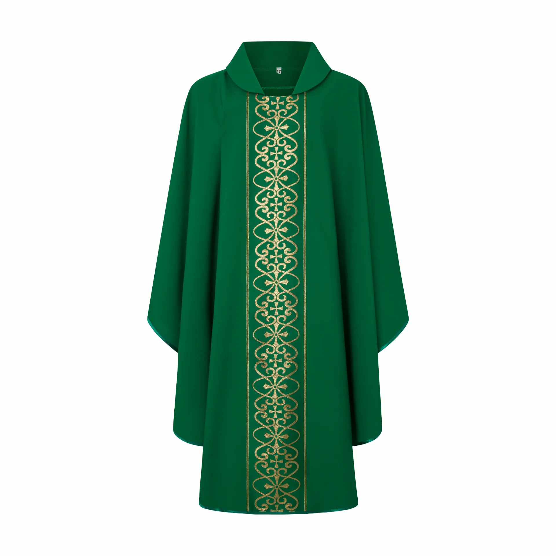 [1402] Casulla verde dibujo cruces