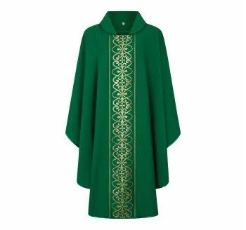 [1402] Casulla verde dibujo cruces