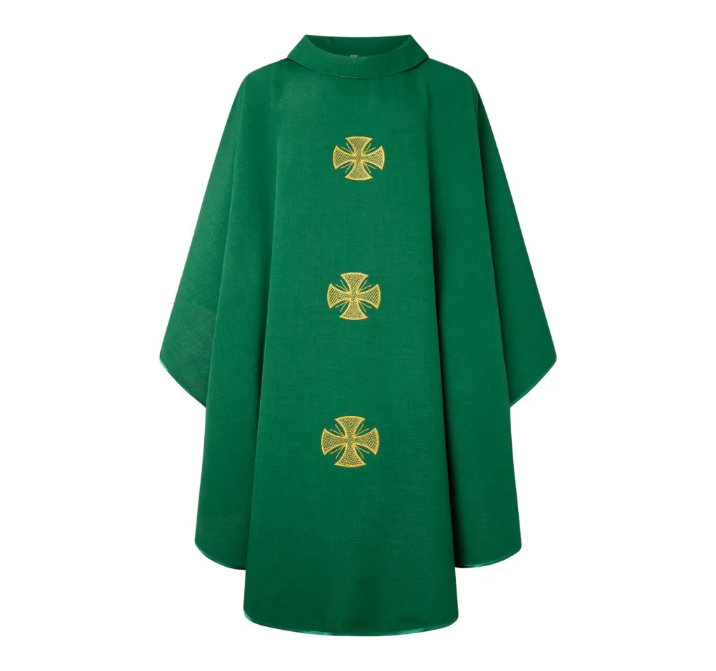 [1333] Casulla verde tres cruces