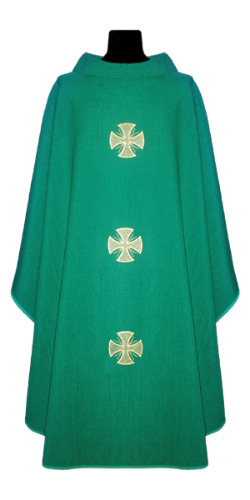 [1333] Casulla verde tres cruces