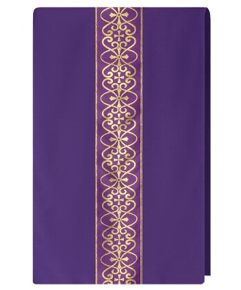 [4340] Cubre cáliz morado cruces