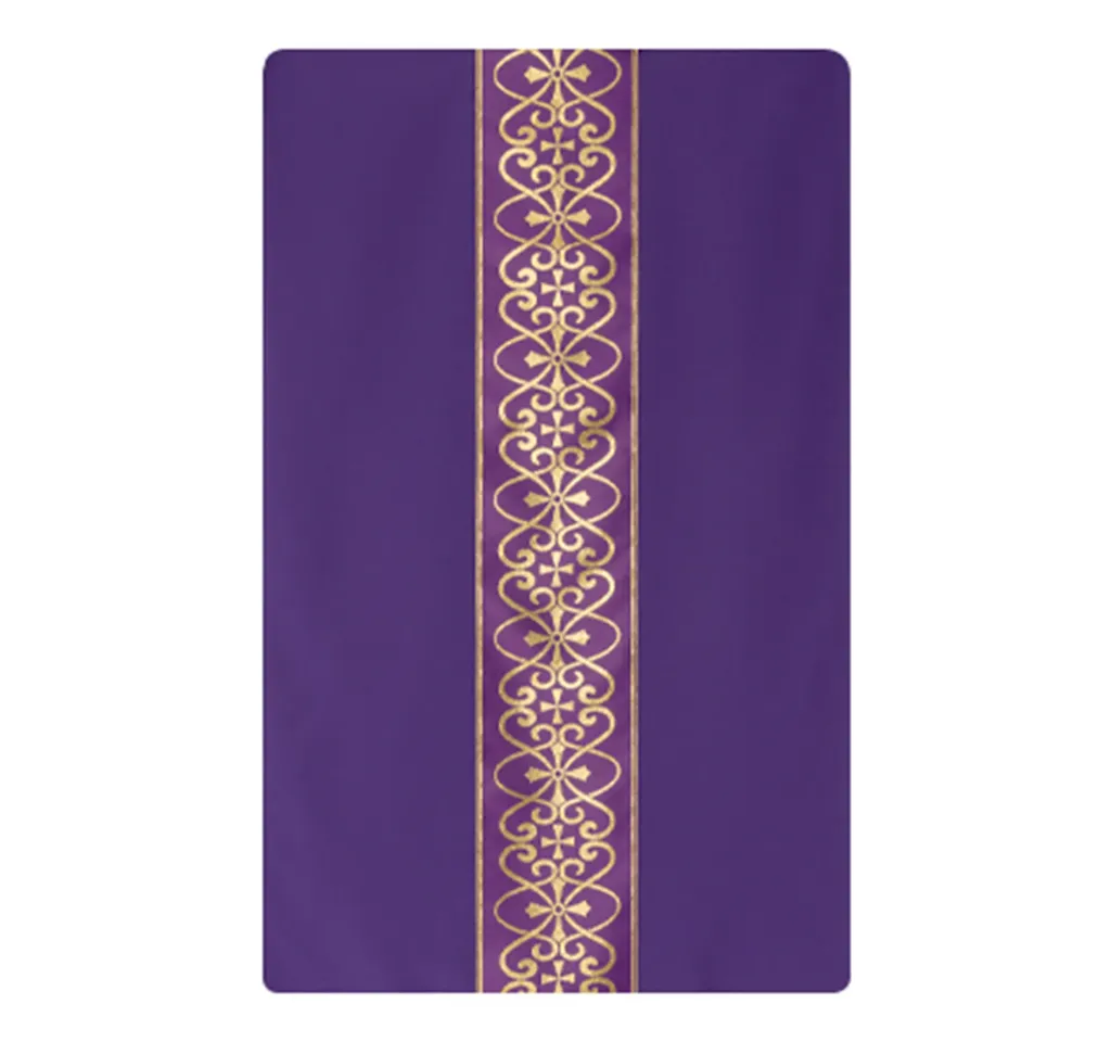 [4340] Cubre cáliz morado cruces