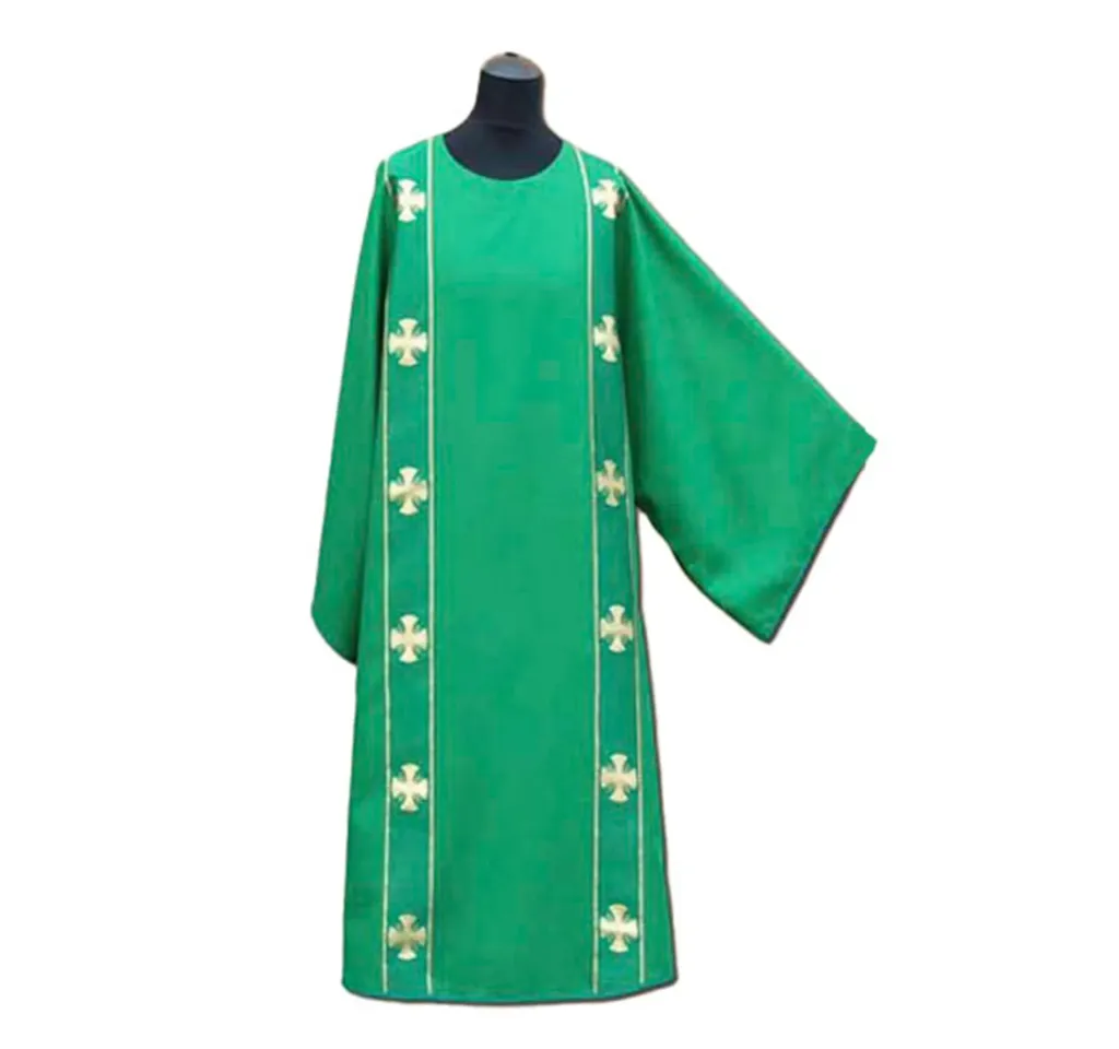 [1523] Dalmática verde doble cruces