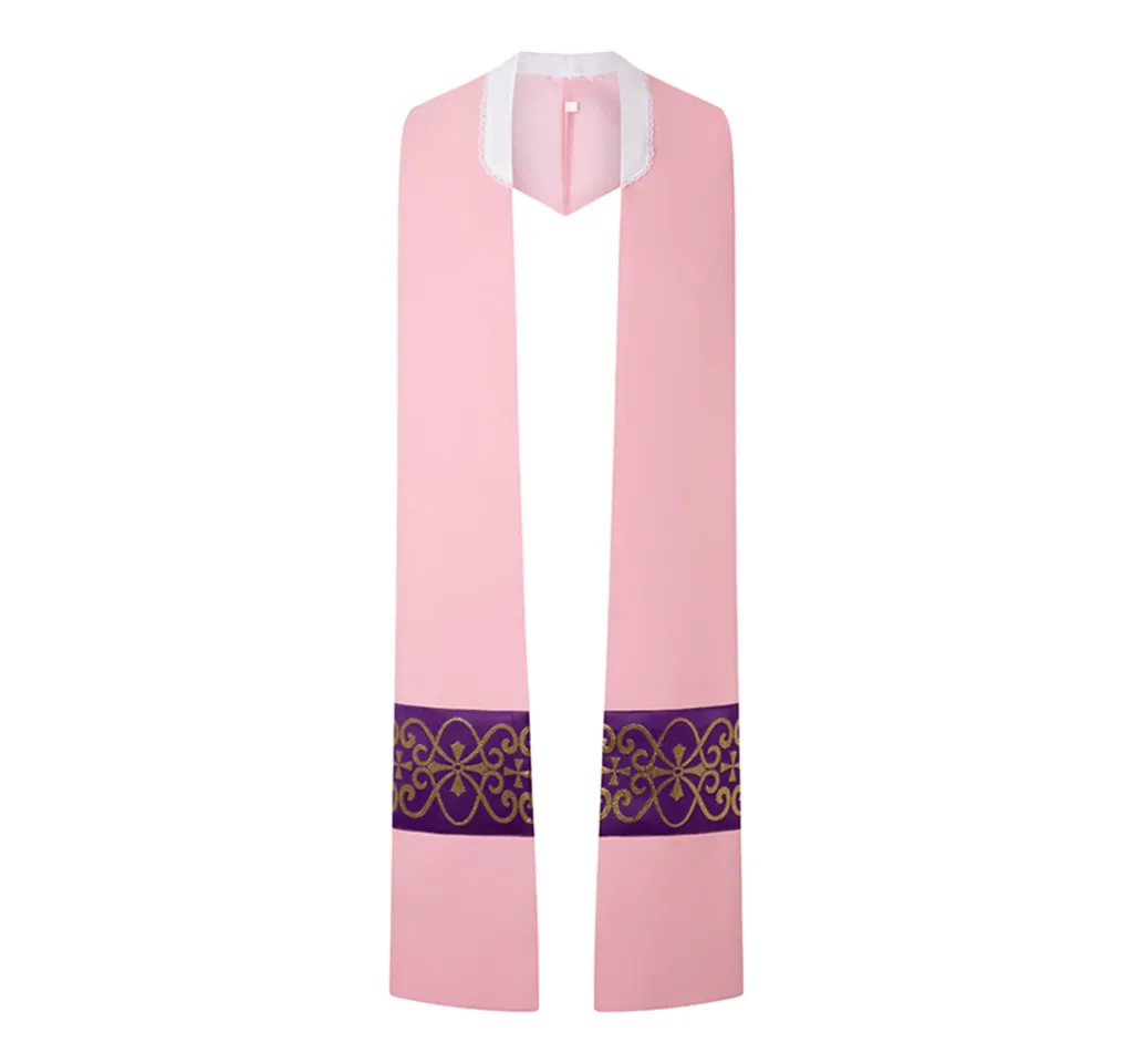 [4336] Estolón concelebración rosa cruces estolón morado