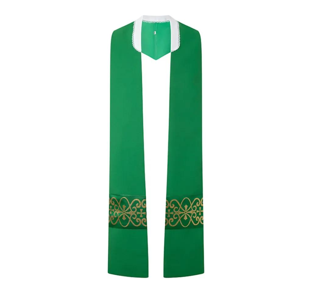 [4332] Estolón concelebración verde cruces