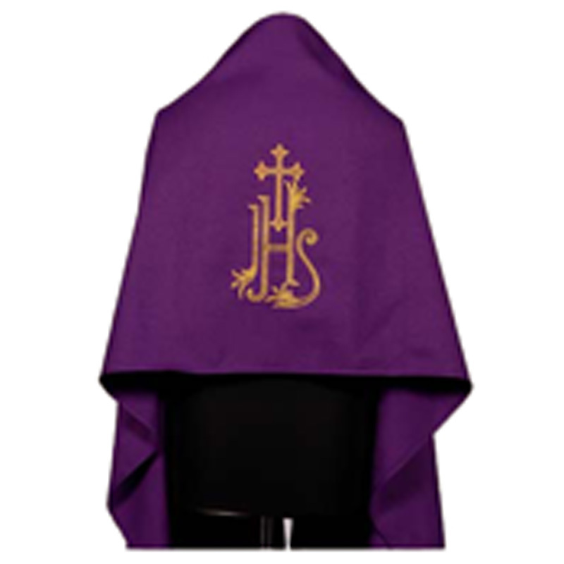 [1741] Paño de hombros morado JHS cruz