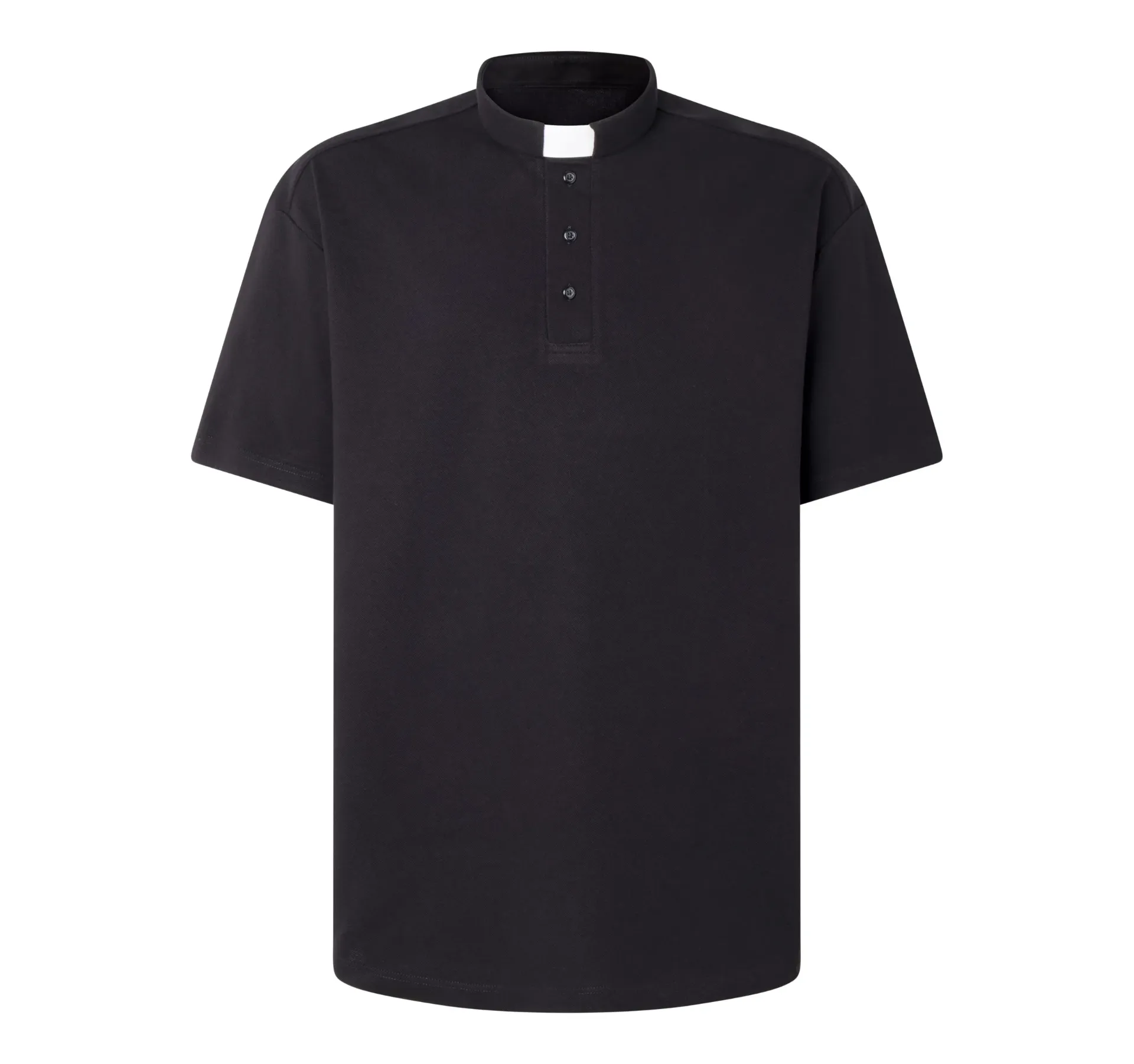 Polo Sacerdote Manga Corta negro