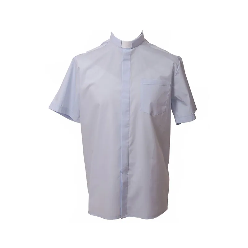 Camisa manga corta mezcla celeste