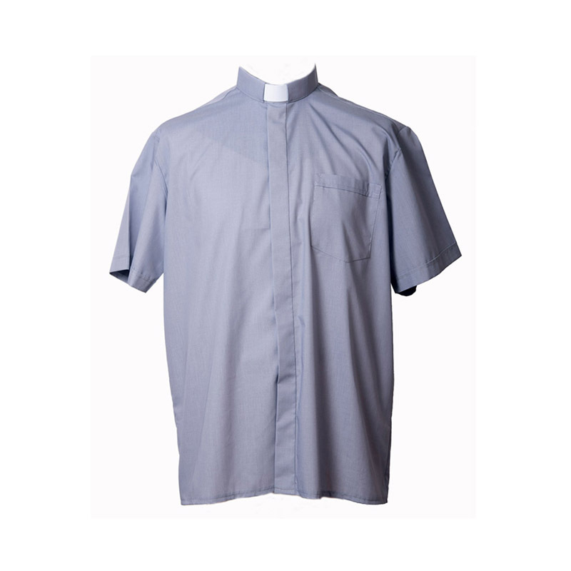 Camisa manga corta mezcla gris claro