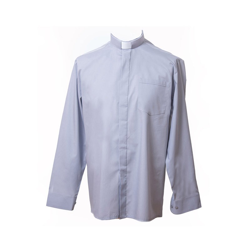Camisa manga larga mezcla celeste