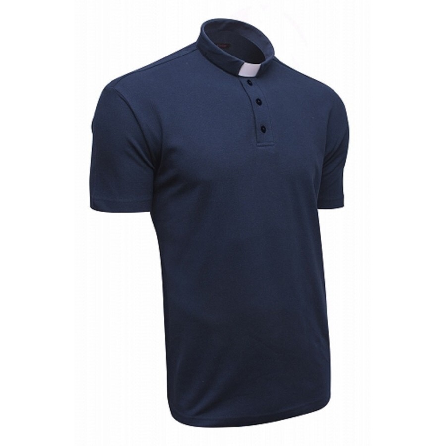 [4406] Polo Sacerdote Manga Corta azul marino (3XL (47-48))