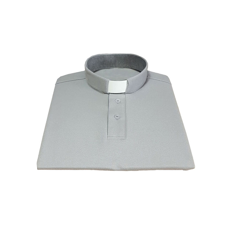 Polo Sacerdote Manga Corta gris
