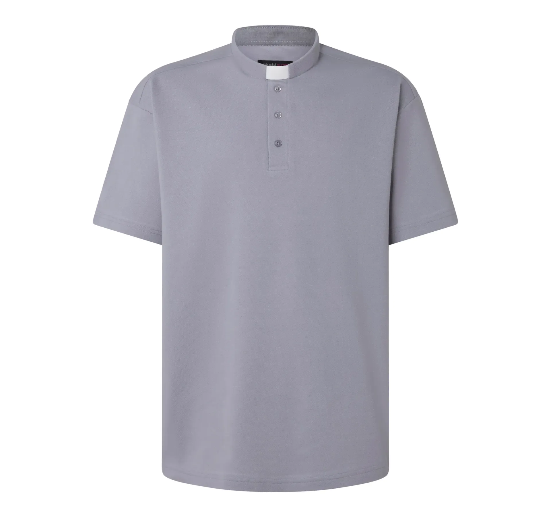 Polo Sacerdote Manga Corta gris