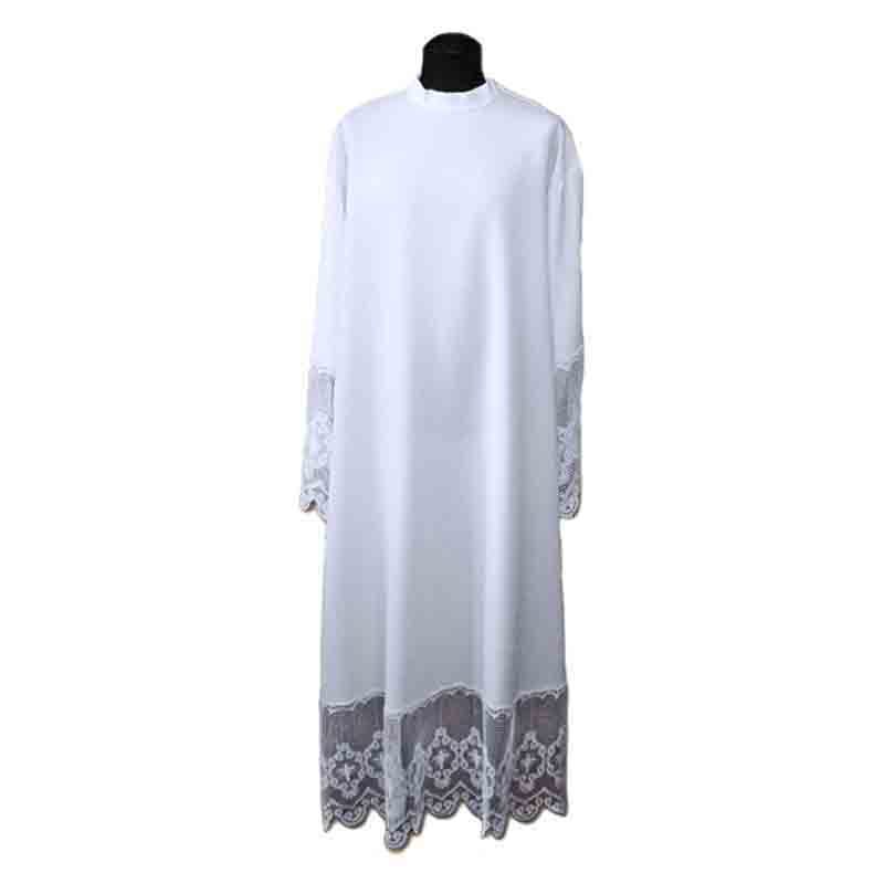 Alba sacerdote puntilla negra