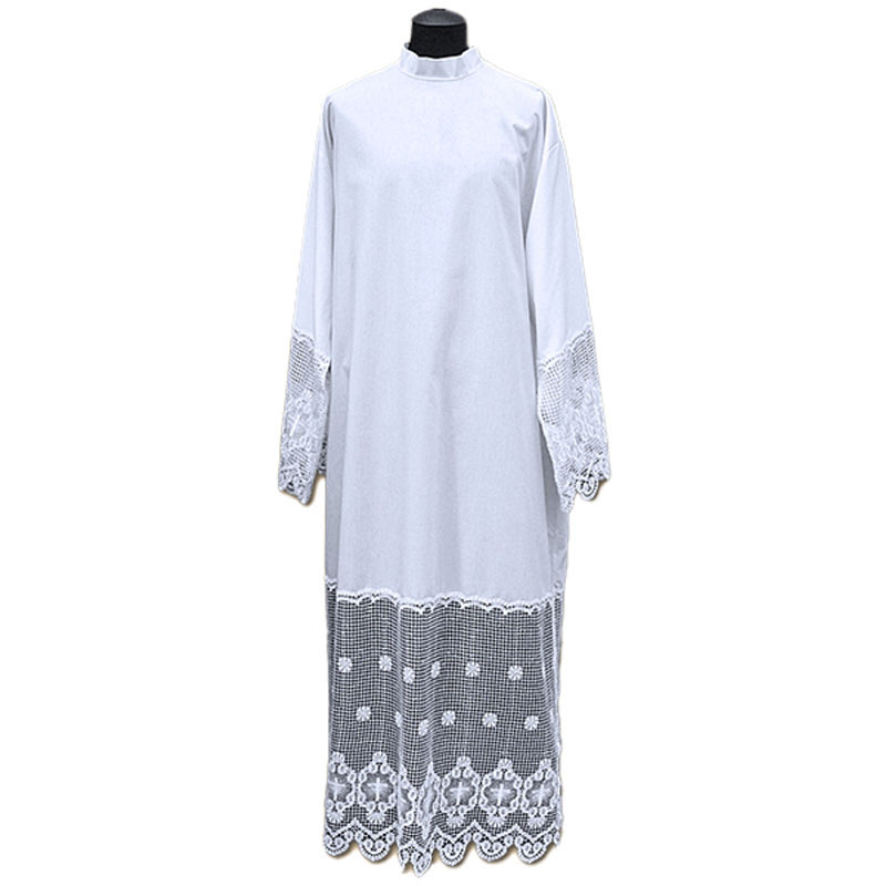 Alba sacerdote puntilla negra grande