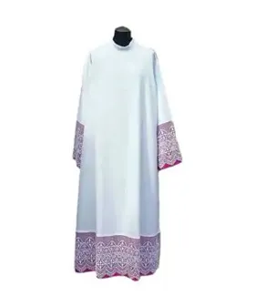 [3594] Alba sacerdote puntilla roja oscura (164)