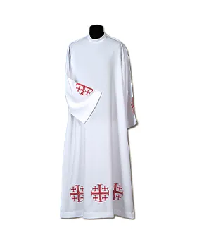 [3898] Alba sacerdote bordada cruz roja (164)