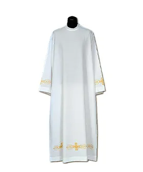 [3922] Alba sacerdote bordada cruz pez (164)