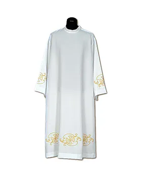 [3928] Alba sacerdote bordada cruz flor (164)