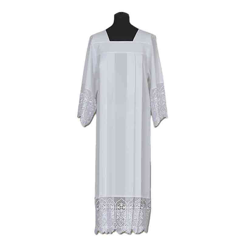 Alba sacerdote blanca puntilla tablas