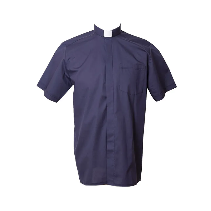Camisa manga corta lino azul marino