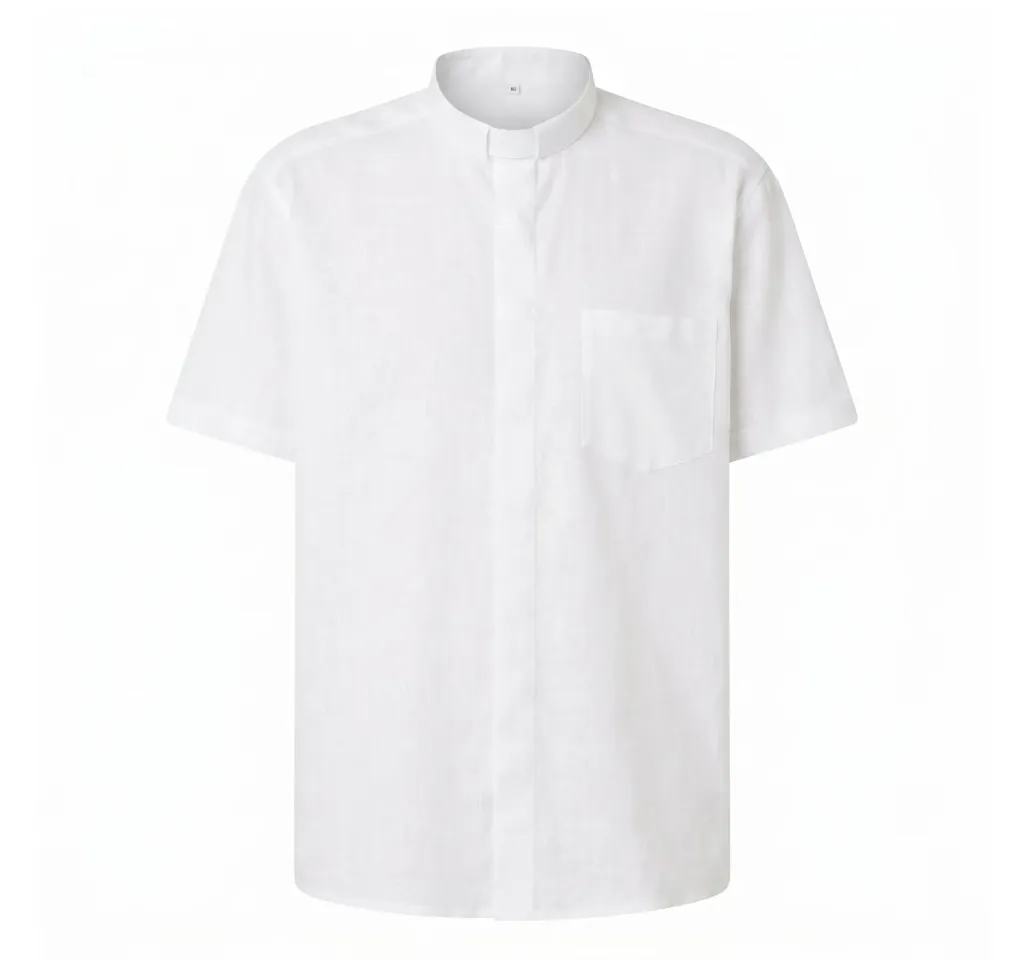 camisa manga corta lino blanca