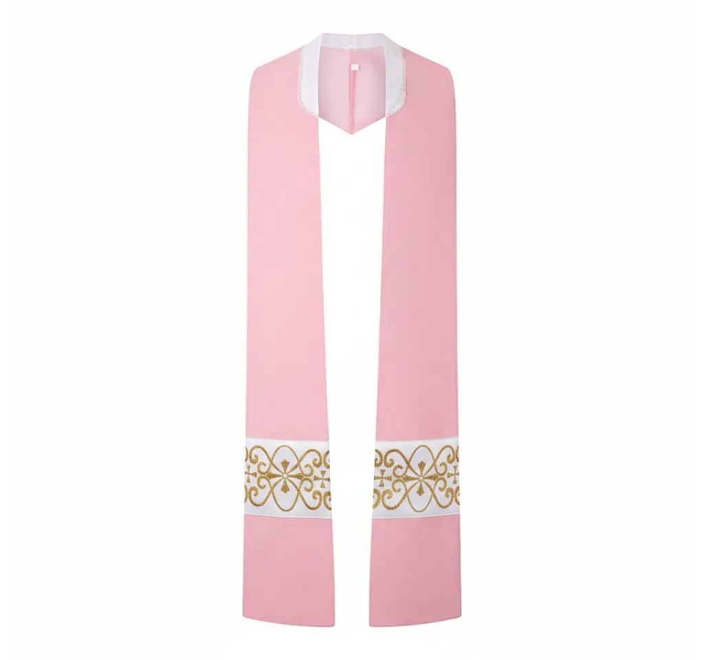 Estolón concelebración rosa cruces estolón blanco
