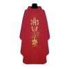 Casulla roja de lino JHS espigas