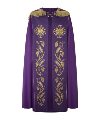 Capa pluvial morada JHS cruz espigas