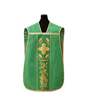 Casulla de guitarra verde cruz espigas uvas