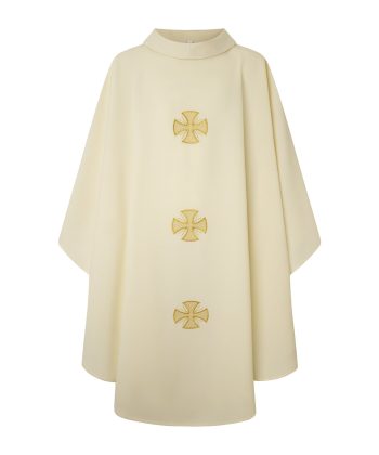 Casulla blanca tres cruces