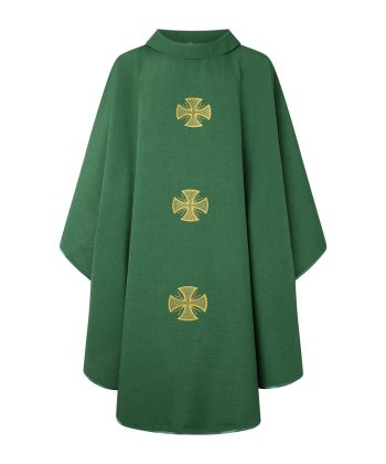 Casulla verde tres cruces