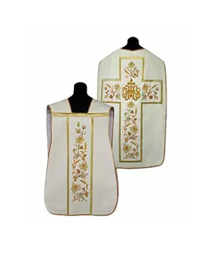 Casulla de guitarra blanca JHS flores espigas