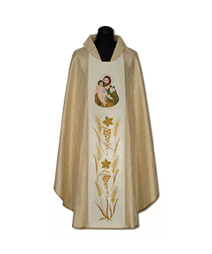 Casulla blanca dorada San José